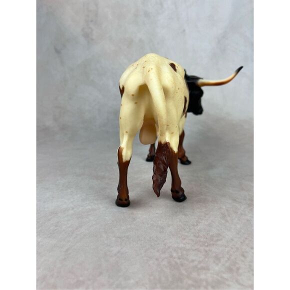 Vintage Breyer Chestnut Pinto Longhorn Bull - Picture 11 of 13